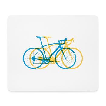 Lebendige Tri-Tone-Fahrradüberlagerung - Mousepad (Querformat) - Weiß - Vorne