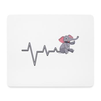Elefant Herzschlag Niedliches Design - Mousepad (Querformat) - Weiß - Vorne