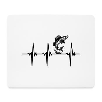 Heartbeat for zander and predatory fish Sport fishing - Mouse Pad (horizontal) - white - Front