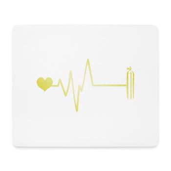Sauerstoff Tauchen puls herz - Mousepad (Querformat) - Weiß - Vorne
