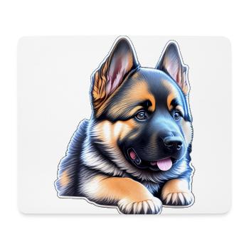 Cute German Shepherd Puppy - Mouse Pad (horizontal) - white - Front