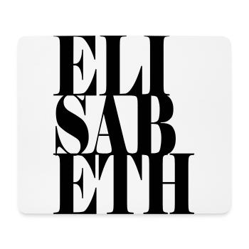 Elisabeth Nom Prénom Police moderne Word Art - Tapis de souris (format paysage) - blanc - Devant