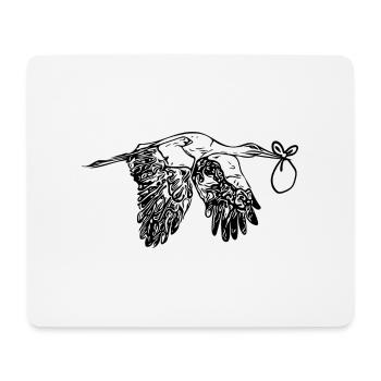 Fliegender Storch Nachwuchs Lieferung - Mousepad (Querformat) - Weiß - Vorne