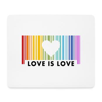 Code à barres arc-en-ciel Love Is Love - Tapis de souris (format paysage) - blanc - Devant