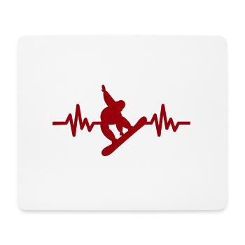 Heartbeat Snowboard - Sports d’hiver Piste de neige - Tapis de souris (format paysage) - blanc - Devant