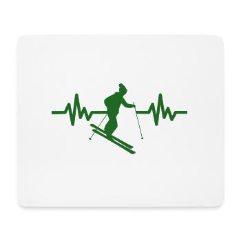 Heartbeat Skiing Ski freestyle - Mouse Pad (horizontal) - white - Front