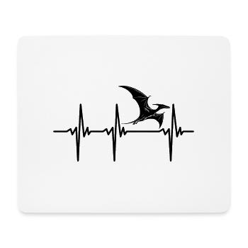 Heartbeat Dino Pteranodon Dinosaur Pterosaur - Mouse Pad (horizontal) - white - Front