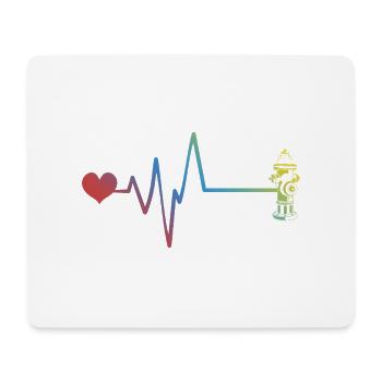 Bouche d’incendie Pulse Heartbeat Brigade de pompiers - Tapis de souris (format paysage) - blanc - Devant