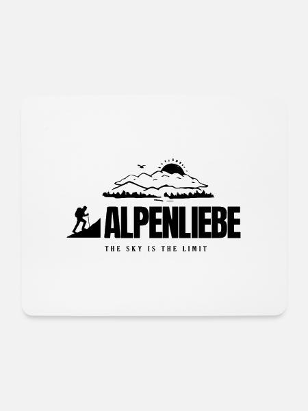 T-Shirt Alpenliebe - Braucht ein jeder Alpenlover - Mousepad (Querformat) - Weiß