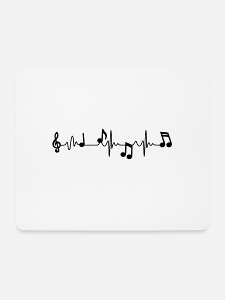 Musik Beat - Mousepad (Querformat) - Weiß