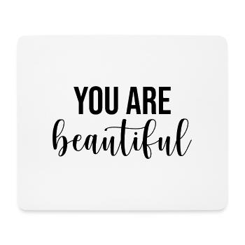 Vous êtes beautiful beauté belle fad que l’écriture - Tapis de souris (format paysage) - blanc - Devant