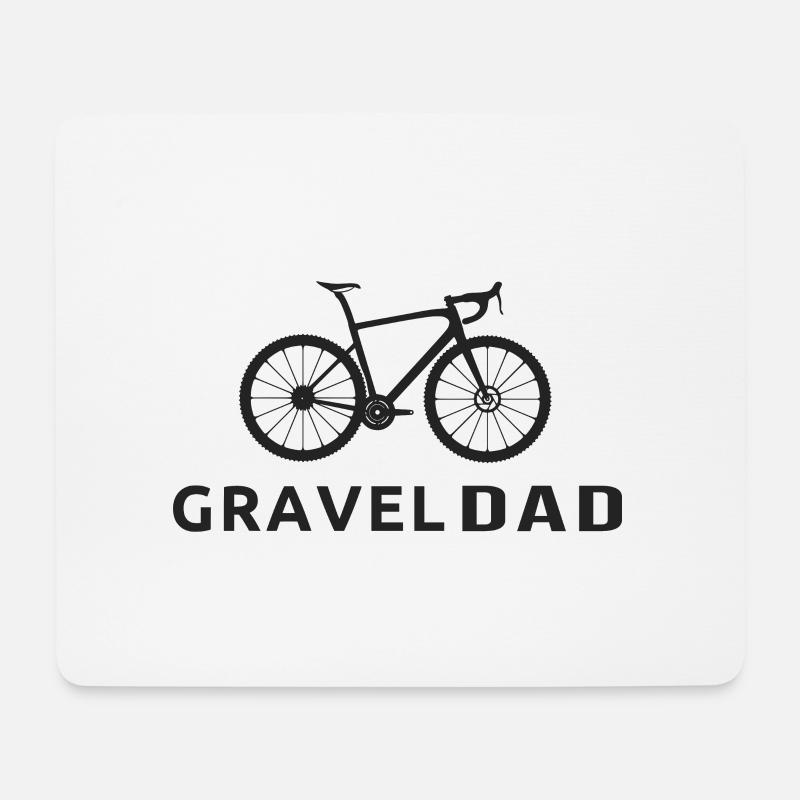 Fahrrad Schotter Papa Radfahren - Mousepad (Querformat) - Weiß
