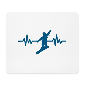 Heartbeat Snowboard - Sports d’hiver Piste de neige - Tapis de souris (format paysage) - blanc - Devant