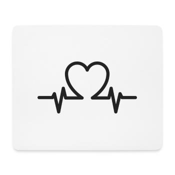 Puls-Herzlinien-Emblem - Mousepad (Querformat) - Weiß - Vorne