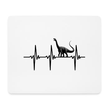 Heartbeat Dino Diplodocus Sauropod Dinosaur - Mouse Pad (horizontal) - white - Front
