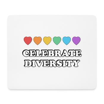 Celebrate Diversity Rainbow Hearts - Mouse Pad (horizontal) - white - Front