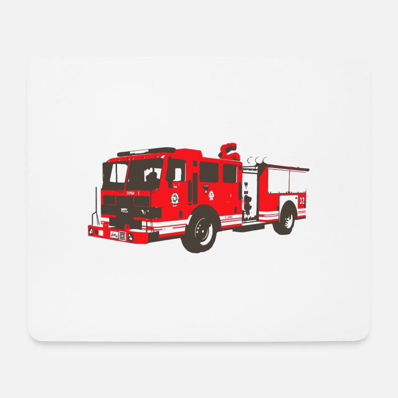Feuerwehr Feuerwehrwagen Feuerwehrmann Geschenk - Mousepad (Querformat) - Weiß