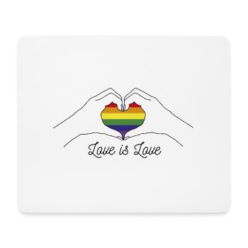 love is love rainbow Pride Hände LGBT - Mousepad (Querformat) - Weiß - Vorne