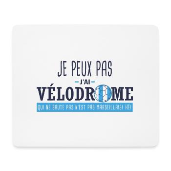 j'peux pas j'ai vélodrome Cadeau foot marseille OM - Tapis de souris (format paysage) - blanc - Devant