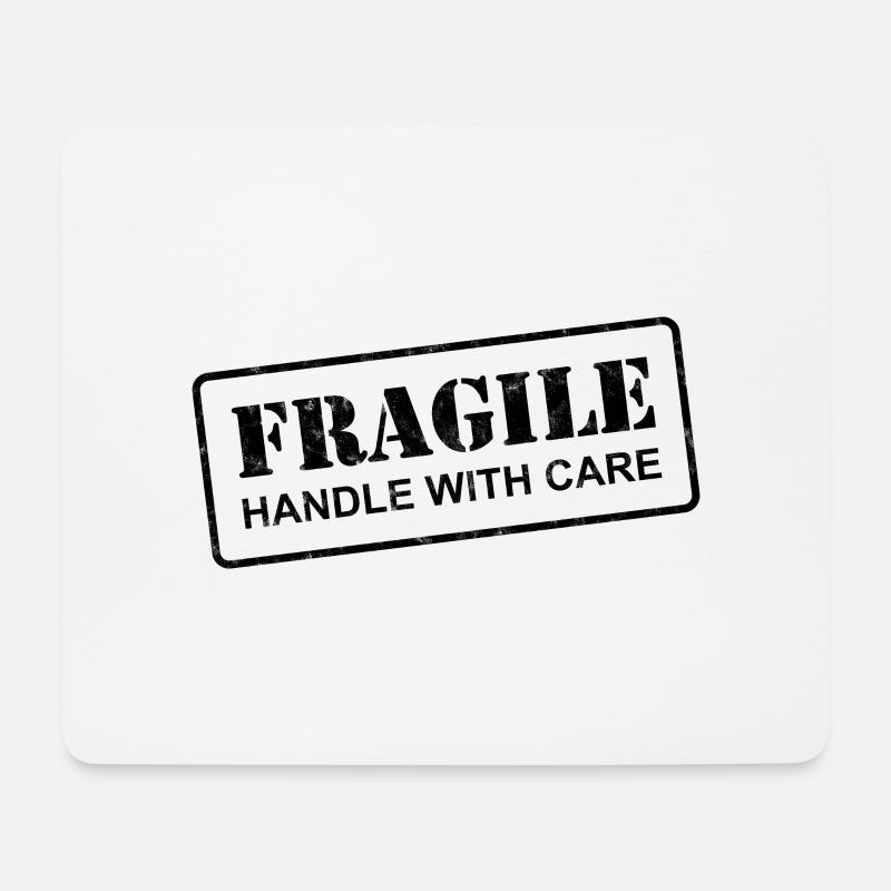 POIGNÉE FRAGILE AVEC SOIN - Tapis de souris (format paysage) - blanc
