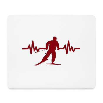 Heartbeat Skiing Ski freestyle - Mouse Pad (horizontal) - white - Front