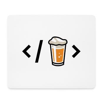 Icône de verre à bière avec mousse - Tapis de souris (format paysage) - blanc - Devant