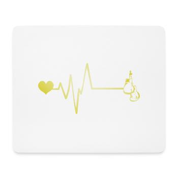Boxen Boxhandschuhe Puls Liebe - Mousepad (Querformat) - Weiß - Vorne