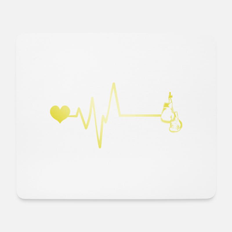 Boxen Boxhandschuhe Puls Liebe - Mousepad (Querformat) - Weiß