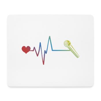 Microphone Pulse Heartbeat - Mouse Pad (horizontal) - white - Front