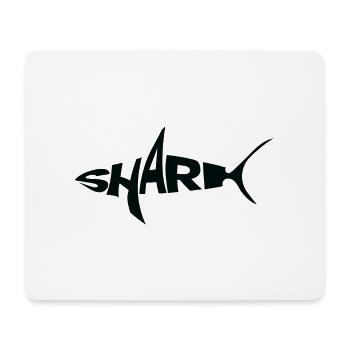  BLACK Shark Wordmark Typography with Fin - Mouse Pad (horizontal) - white - Front