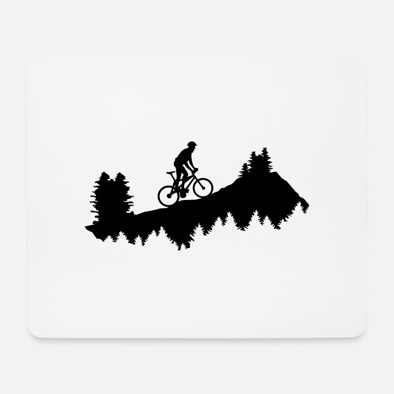Mountainbike - Mountainbiker am Berg - Mousepad (Querformat) - Weiß