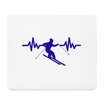 Heartbeat Skiing Ski freestyle - Mouse Pad (horizontal) - white - Front