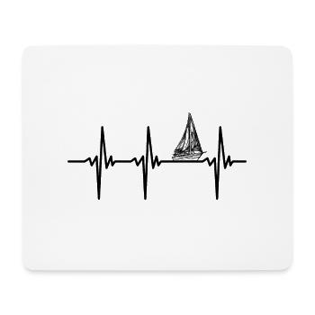 Heartbeat for sailboats with sails - Mouse Pad (horizontal) - white - Front