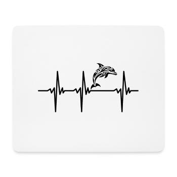 Heartbeat for jumping tribal dolphins - Mouse Pad (horizontal) - white - Front