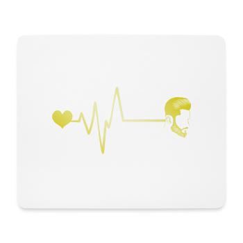Stylist Friseur Puls Herz Liebe - Mousepad (Querformat) - Weiß - Vorne