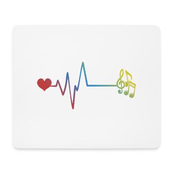 Notes de musique : pouls, rythme cardiaque - Tapis de souris (format paysage) - blanc - Devant