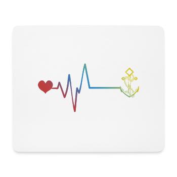 Anker Hafen Puls Herzschlag - Mousepad (Querformat) - Weiß - Vorne
