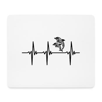 Heartbeat for two elegant jumping dolphins - Mouse Pad (horizontal) - white - Front