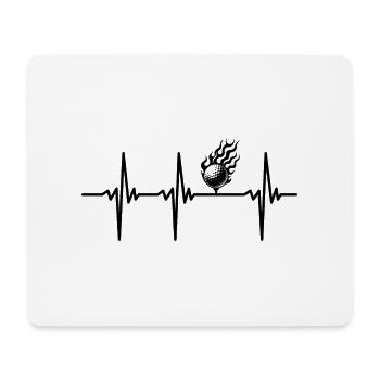 Heartbeat for Golf Ball on Fire Flames Tee - Mouse Pad (horizontal) - white - Front