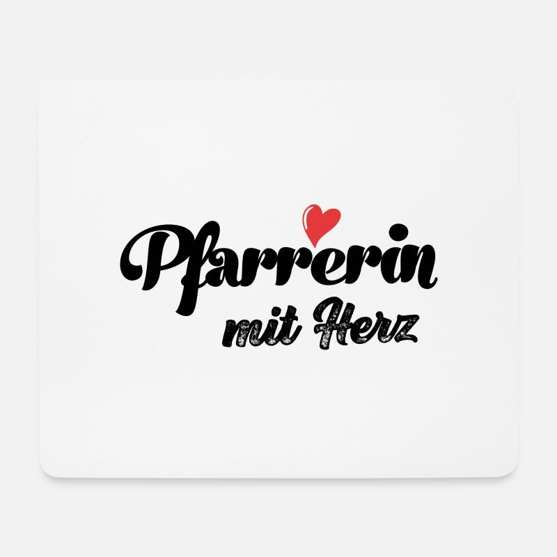 Pfarrerin mit Herz Jesus Glaube Kirche - Mousepad (Querformat) - Weiß