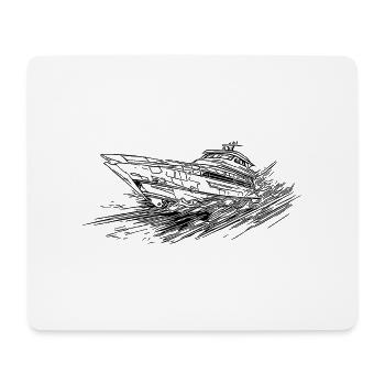 Schnelle Yacht für coole Kapitäne und Skipper - Mousepad (Querformat) - Weiß - Vorne