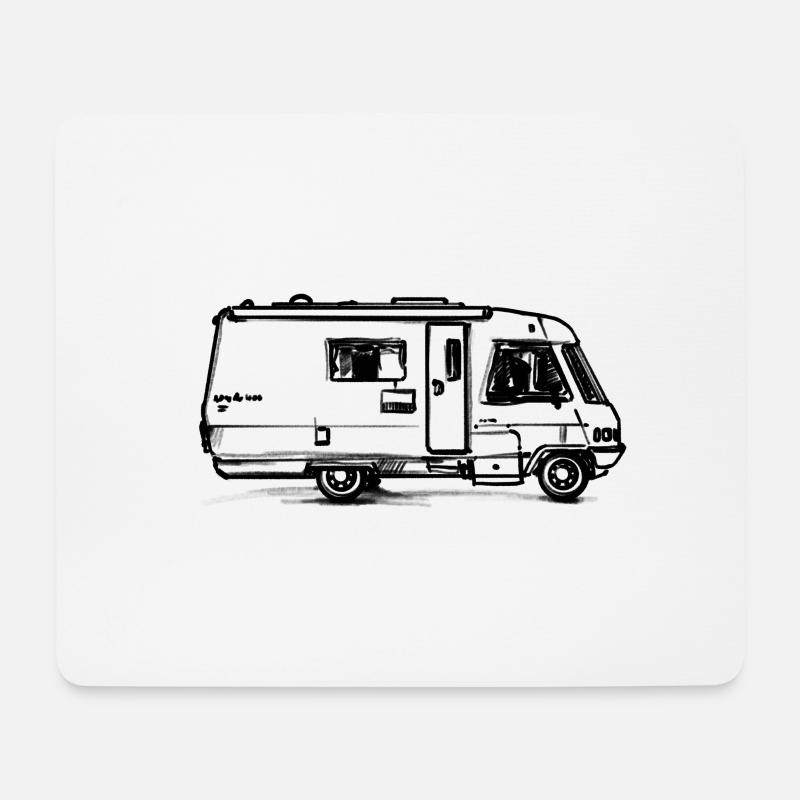 Camping Van - Mousepad (Querformat) - Weiß