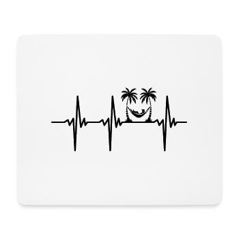 Herzschlag für Tropen Urlaub Meer und Palmen - Mousepad (Querformat) - Weiß - Vorne