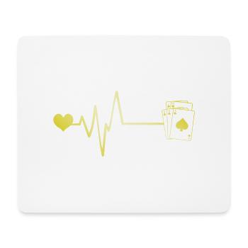 Card Poker Pulse Coeur Amour - Tapis de souris (format paysage) - blanc - Devant