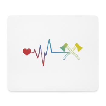 Axt Puls Herzschlag - Mousepad (Querformat) - Weiß - Vorne