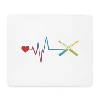 E-Zigarette Puls Herzschlag - Mousepad (Querformat) - Weiß - Vorne
