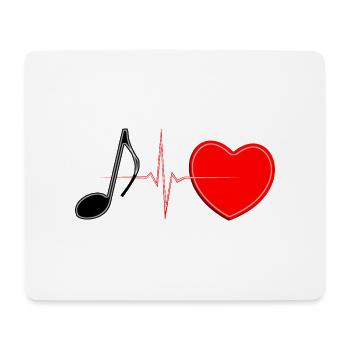 Music Heartbeat Lifeline – Romantisches Musik-T-Shirt - Mousepad (Querformat) - Weiß - Vorne
