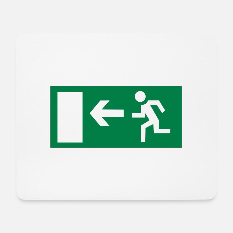 Notausgang - Mousepad (Querformat) - Weiß