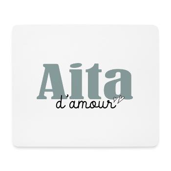 Aita d amour humour papa père basque - Tapis de souris (format paysage) - blanc - Devant