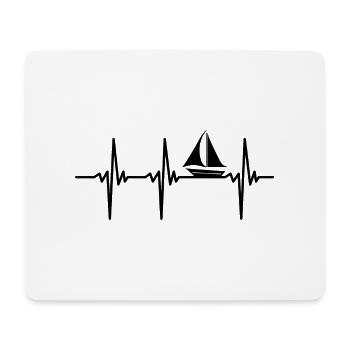 Herzschlag für Segelboote mit Segeln - Mousepad (Querformat) - Weiß - Vorne